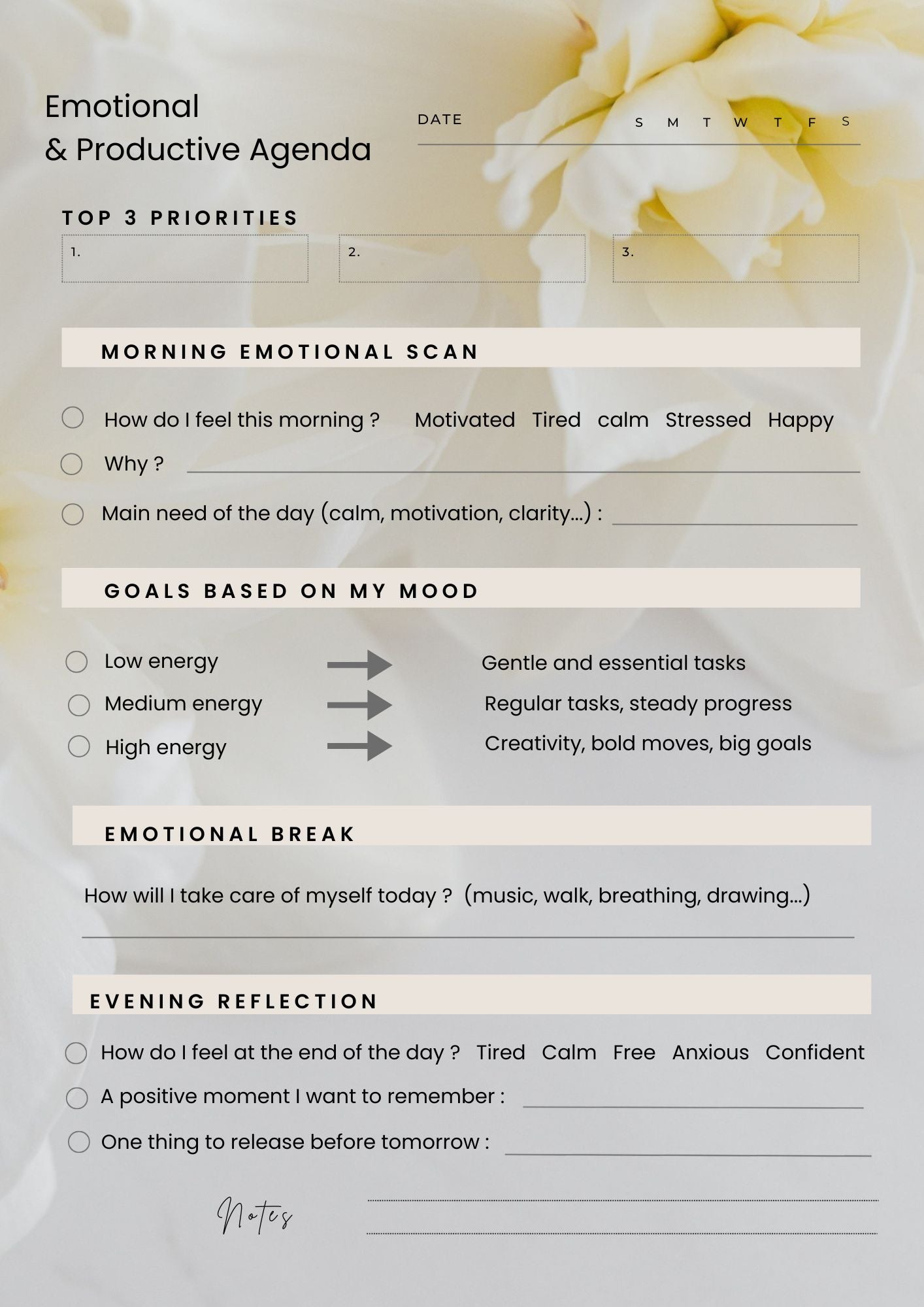 Emotional & Productive Planner - Daily Edition