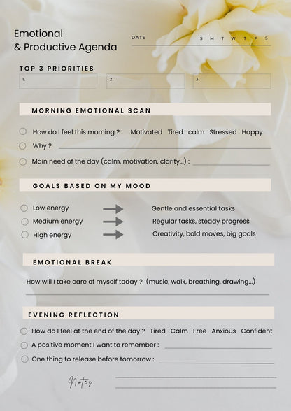 Emotional & Productive Planner - Daily Edition
