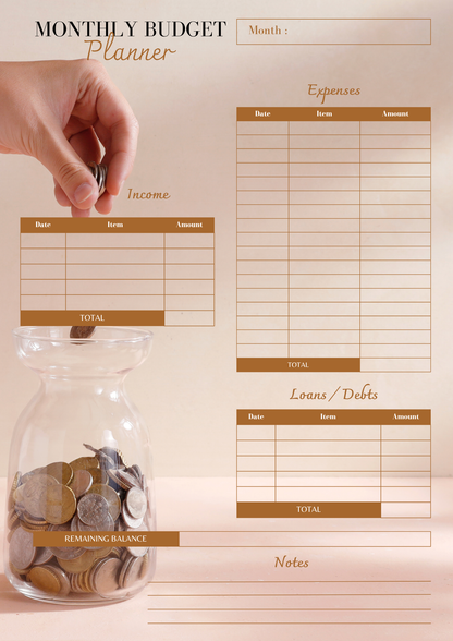 Monthly Budget Planner  Printable